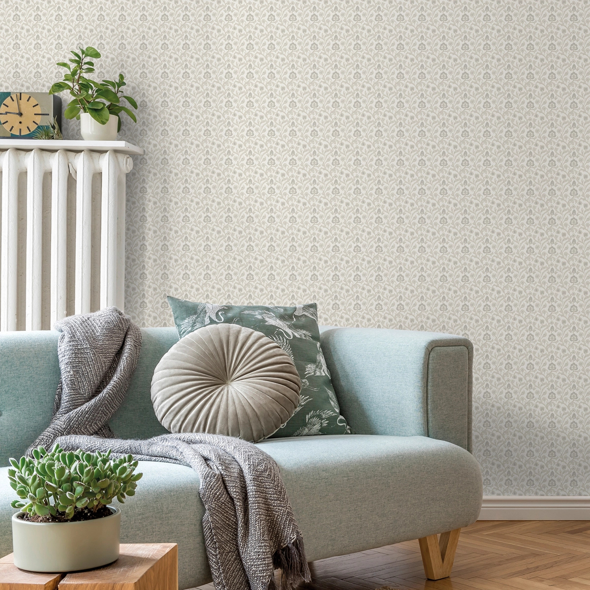 Dekor tapéta apró virág mintával beige színben