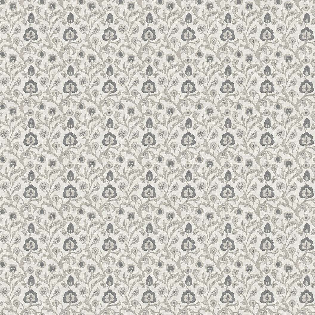 Dekor tapéta apró virág mintával szürke színben