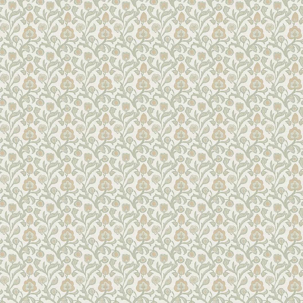 Dekor tapéta apró virág mintával zöld színben