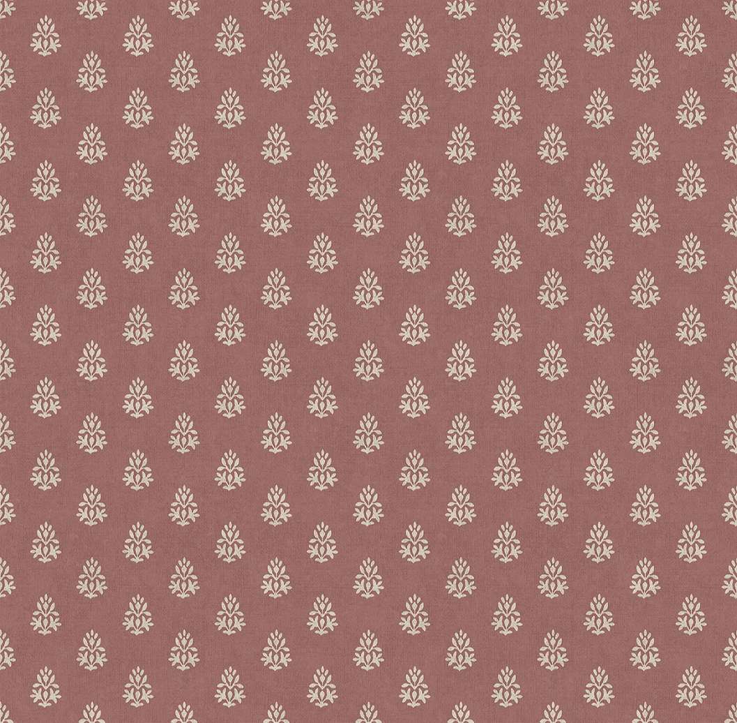 Dekor tapéta apró virág sziluett mintával bordó színben