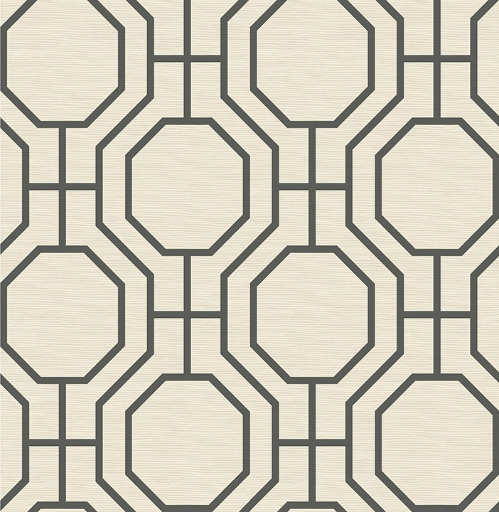 Dekor tapéta beige-fekete csempe mintával