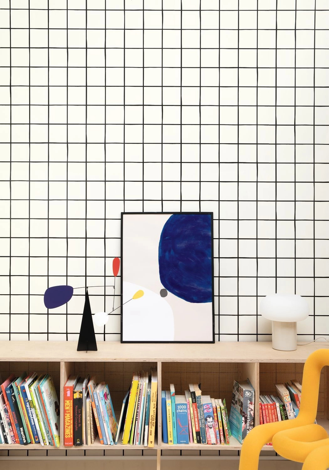 Dekor tapéta csempe mintával fekete és krém színben