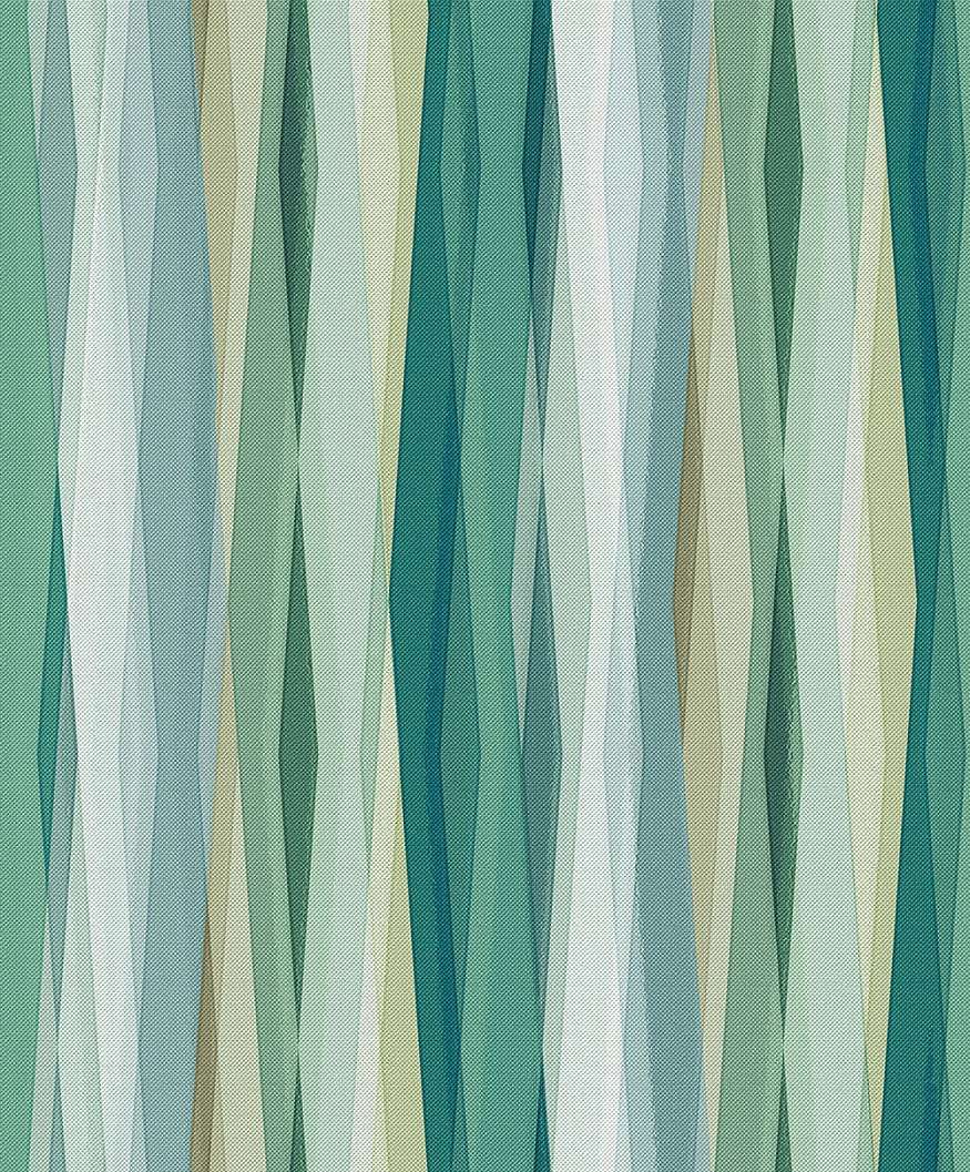 Dekor tapéta csíkos mintával zöld színben