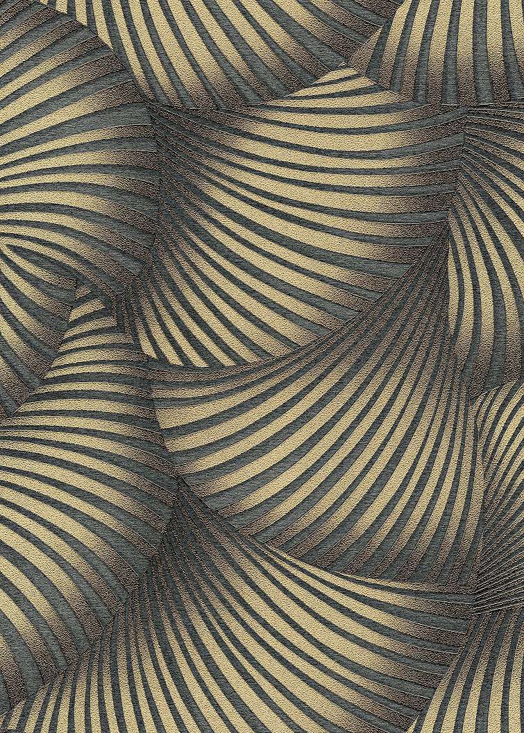 Dekor tapéta elegáns geometrikus mintával fekete arany színben