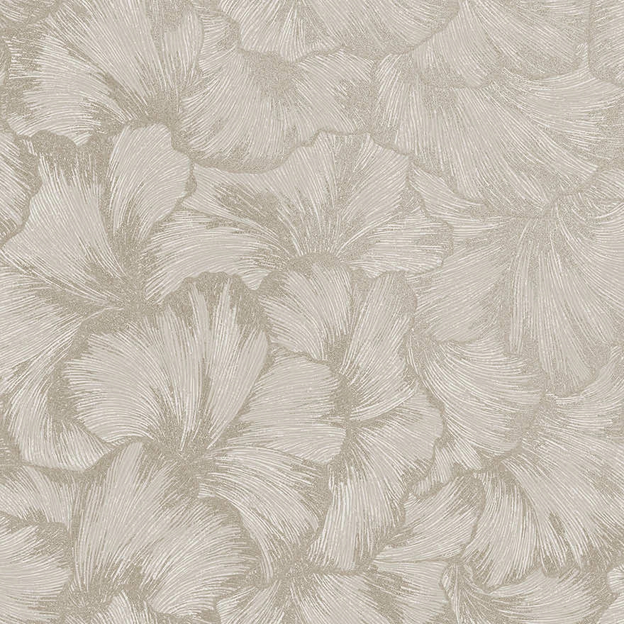 Dekor tapéta elegáns gingko levél mintával metálos hatással