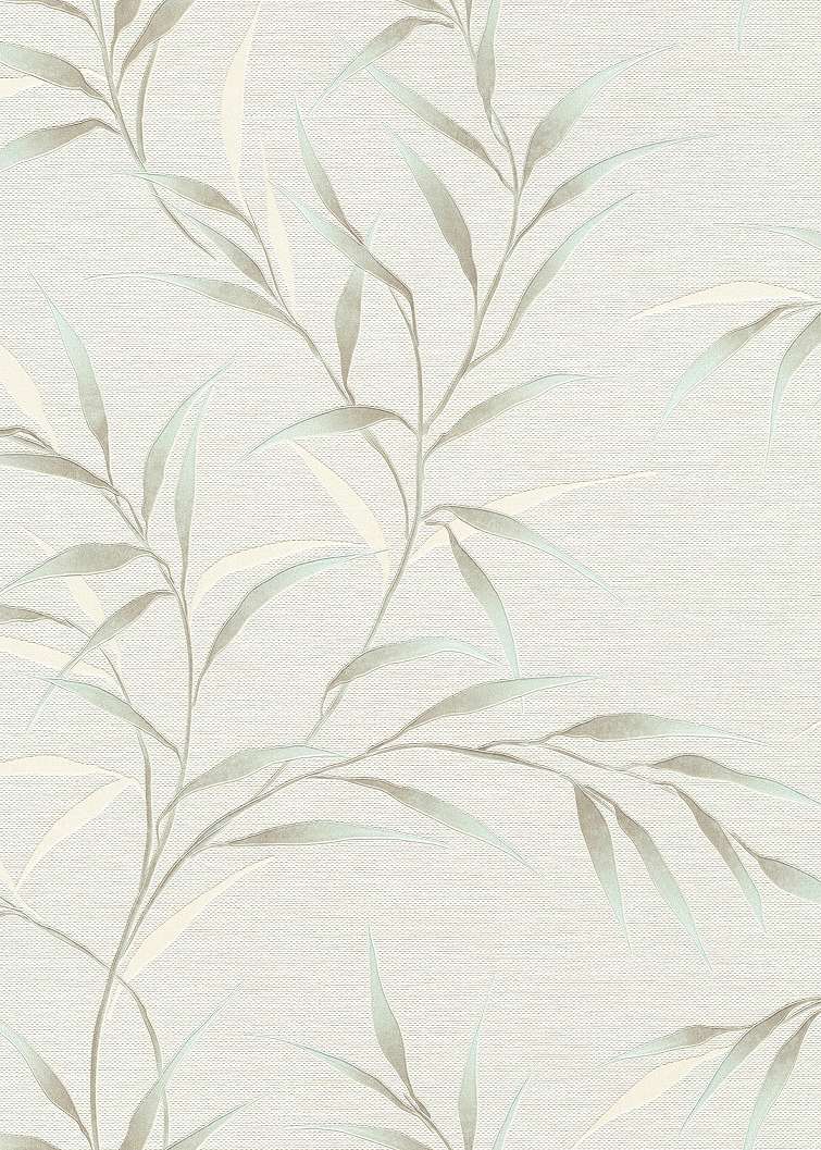 Dekor tapéta elegáns levél mintával fehér beige színekkel