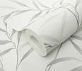 Dekor tapéta elegáns levél mintával fehér szürke színekkel