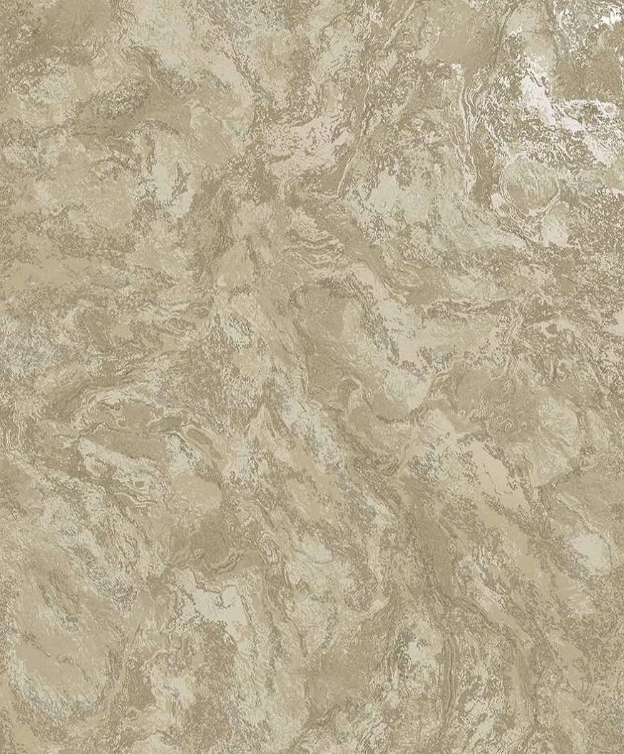 Dekor tapéta elegáns üveggyöngyös beige és fényes arany márvány mintával