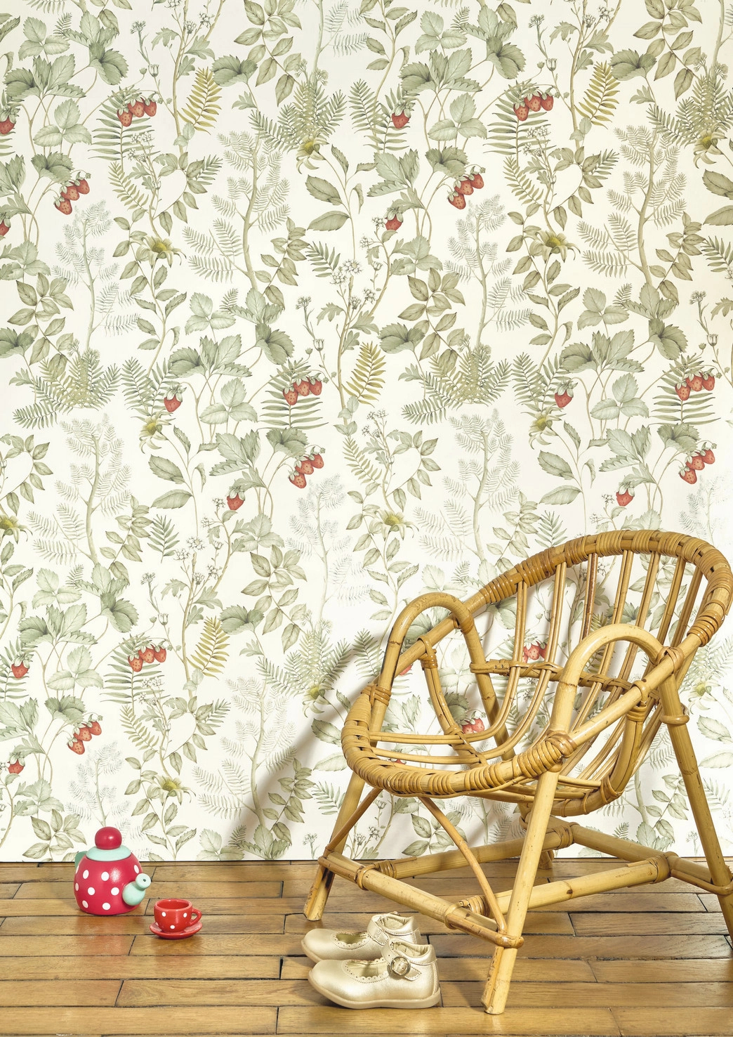 Dekor tapéta epermező mintával fehér és zöld színben
