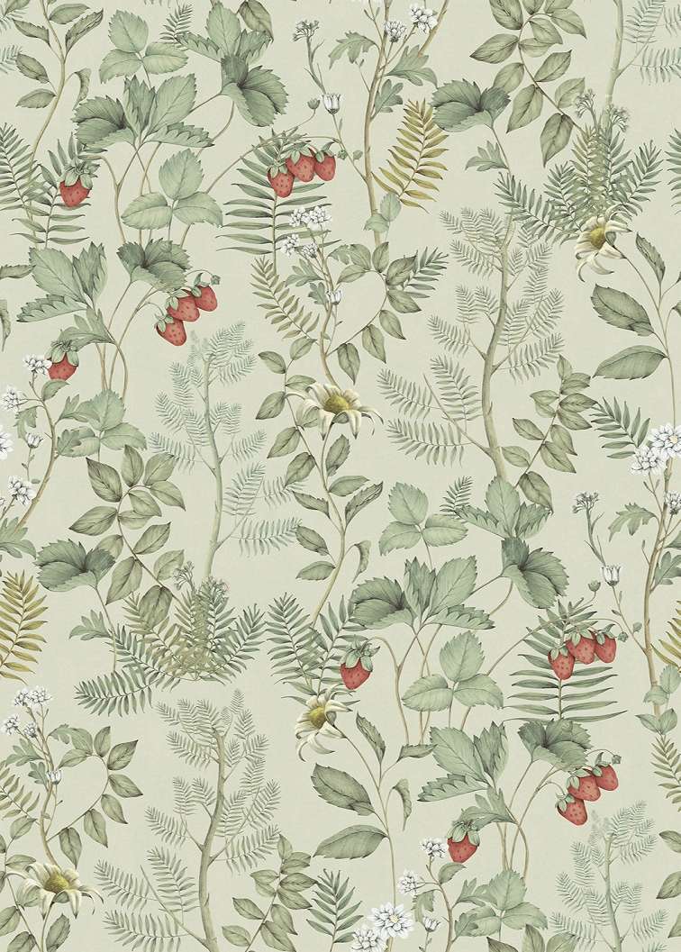 Dekor tapéta epermező mintával mandula és zöld színben