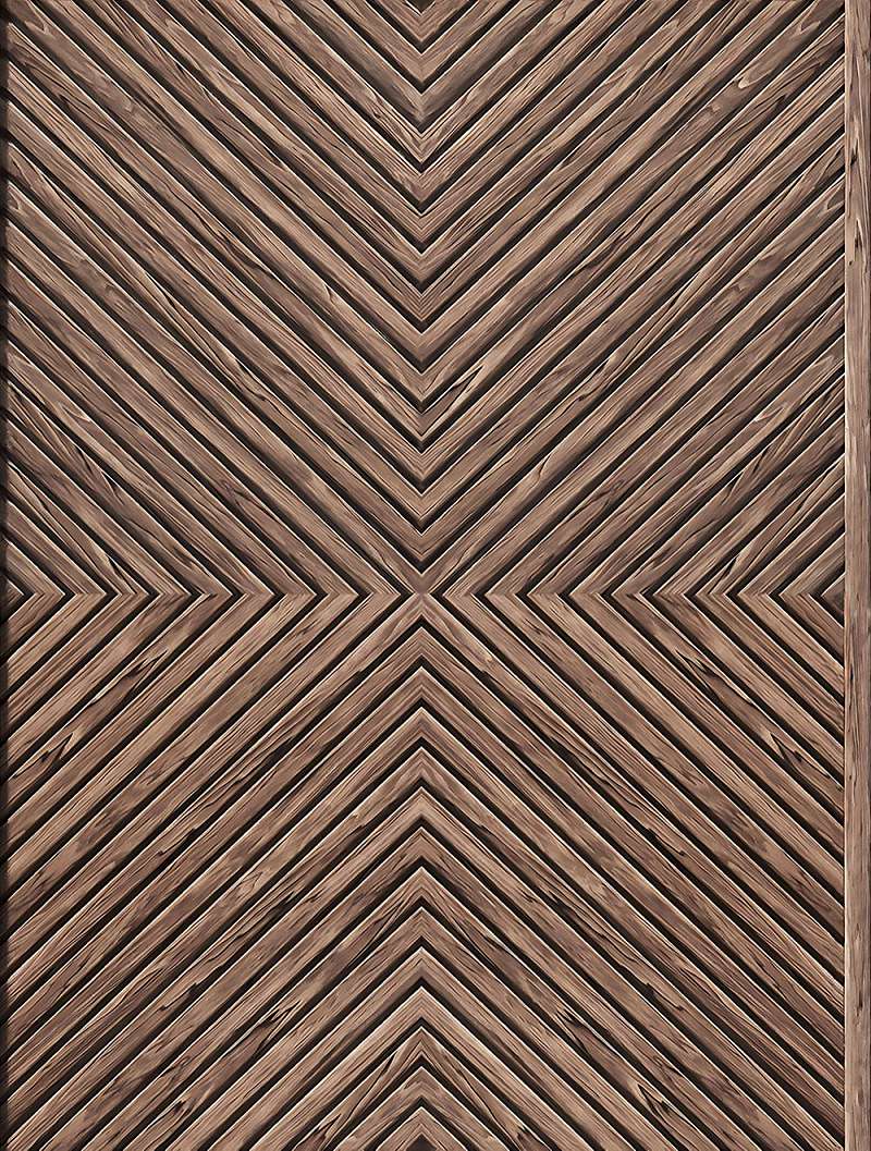 Dekor tapéta fahatású díszléc rombusz mintával barna színben