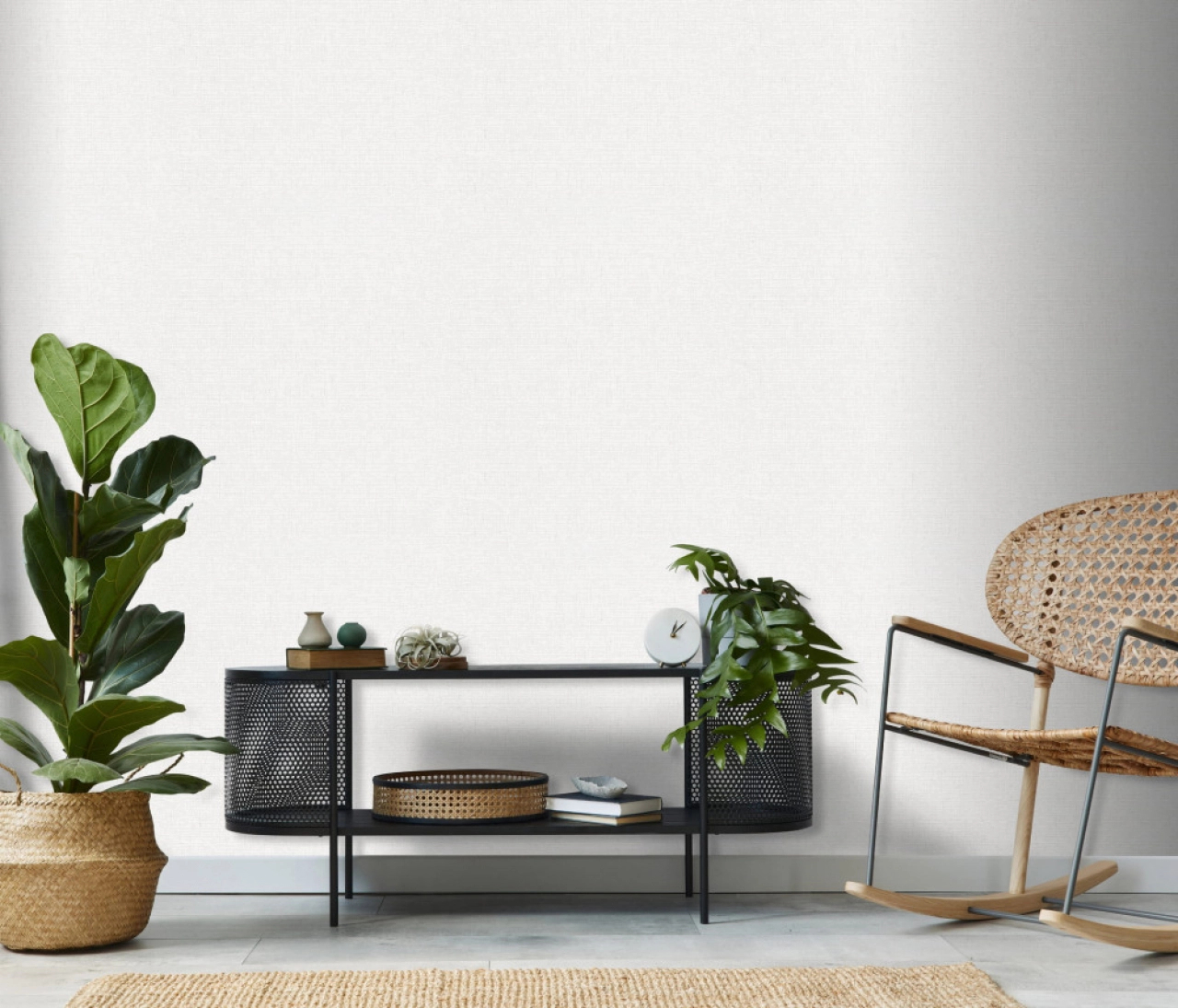 Dekor tapéta fehér metálos koptatott struktúrált design tapéta