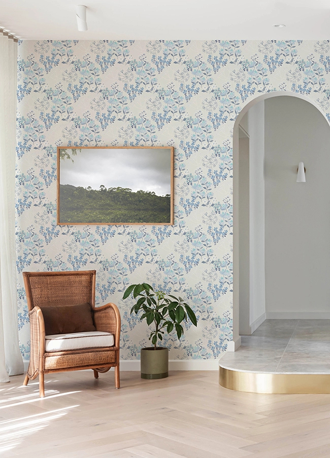 Dekor tapéta fehér mezeivirág mintával