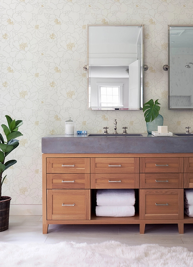 Dekor tapéta fehér virág mintával