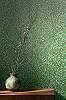 Dekor tapéta fémes zöld és arany toll mintás tapéta