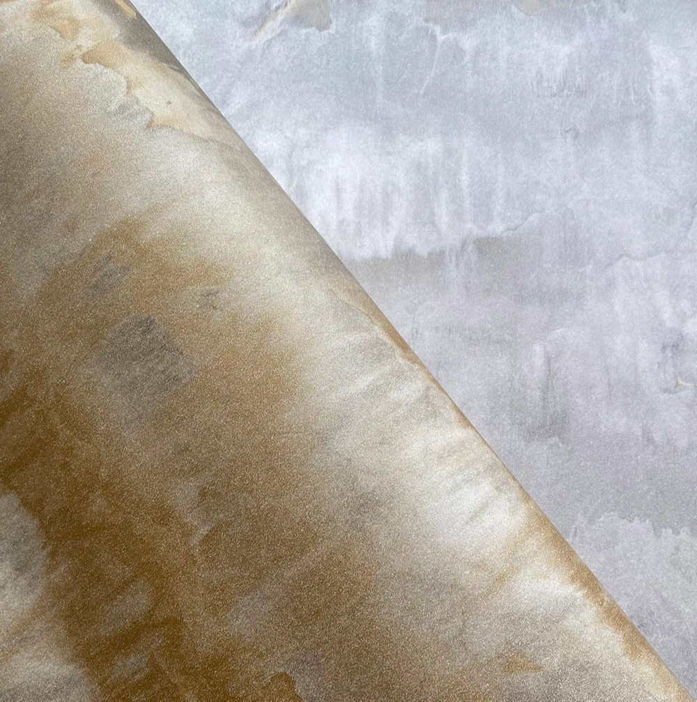 Dekor tapéta fémpatina mintás tapéta fényes arany színben