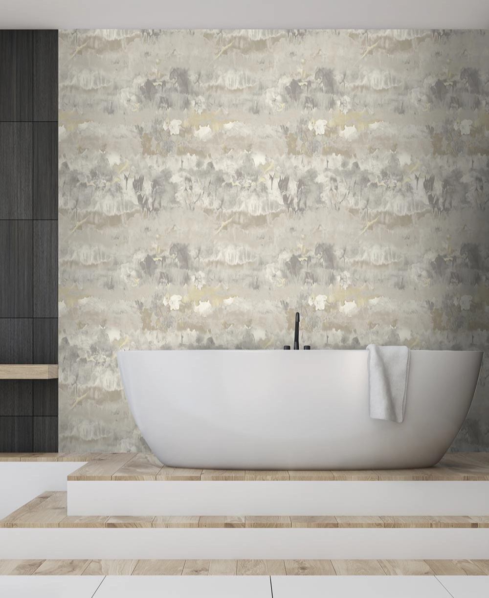 Dekor tapéta fémpatina mintás tapéta fényes gyöngyház és kagyló színben