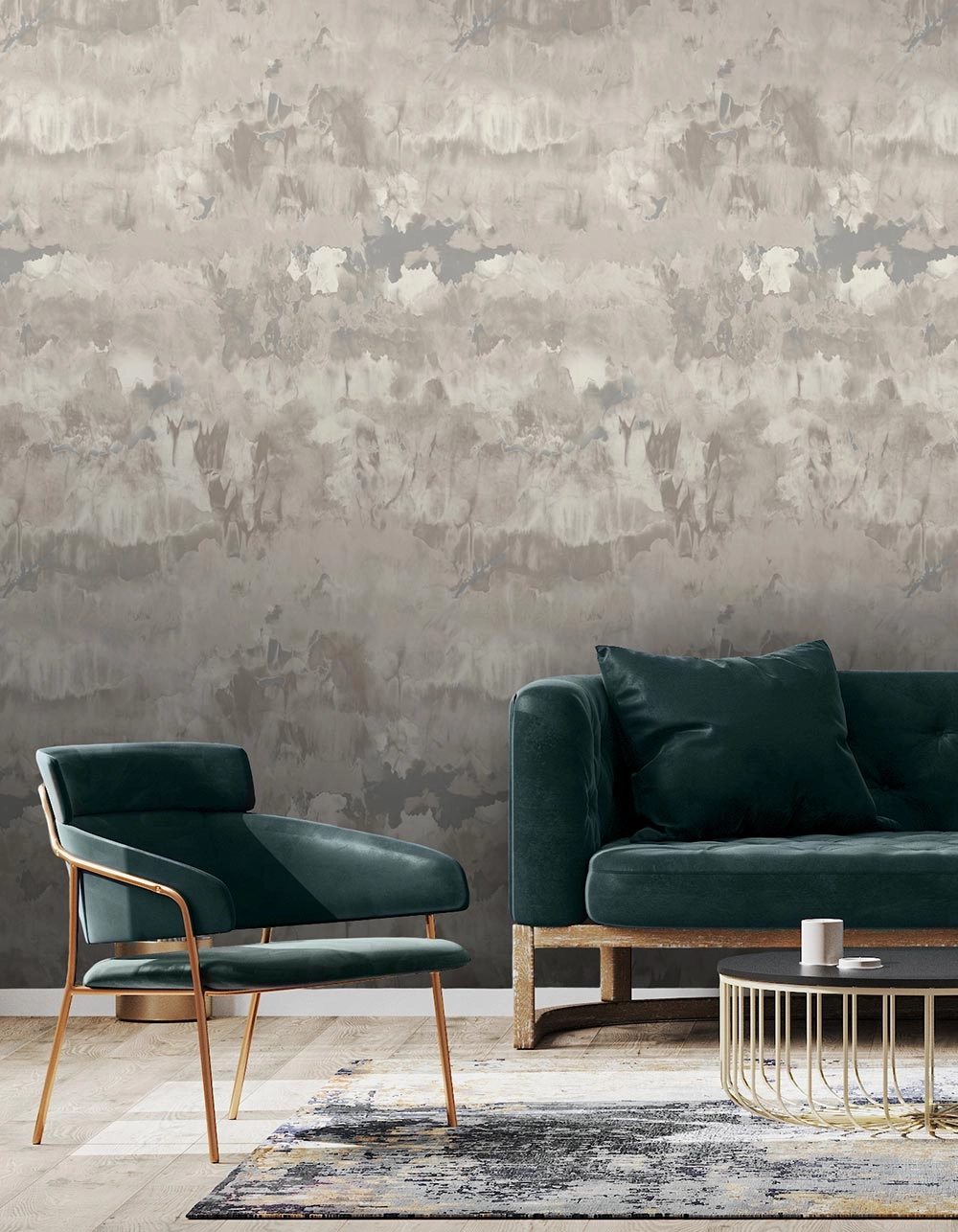 Dekor tapéta fémpatina mintás tapéta fényes nyérc selyem színben