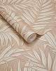 Dekor tapéta fényes beige és tópszínű kókusz pálmafa leveles mintával