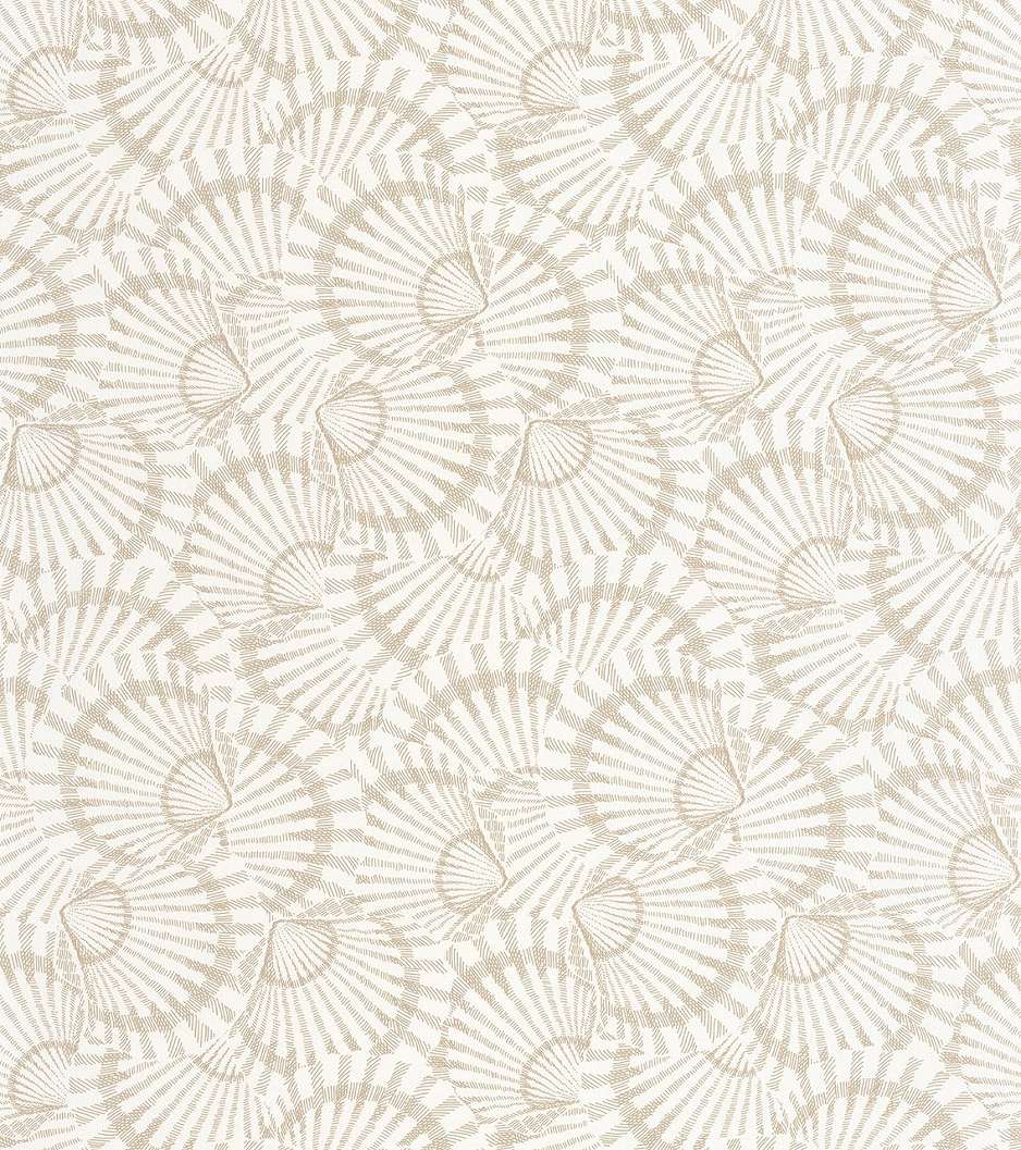 Dekor tapéta fésűkagyló mintával homokkő színben