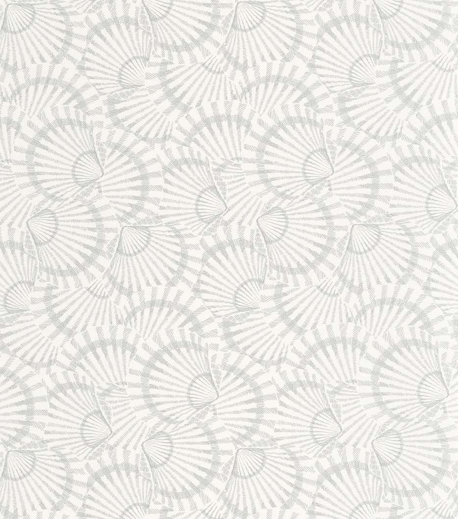 Dekor tapéta fésűkagyló mintával jégkék színben