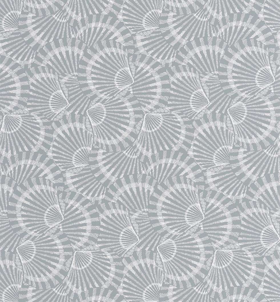 Dekor tapéta fésűkagyló mintával kékesszürke színben