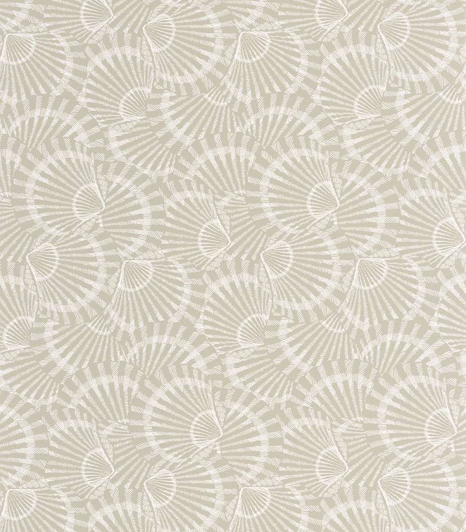 Dekor tapéta fésűkagyló mintával szürkésbeige színben