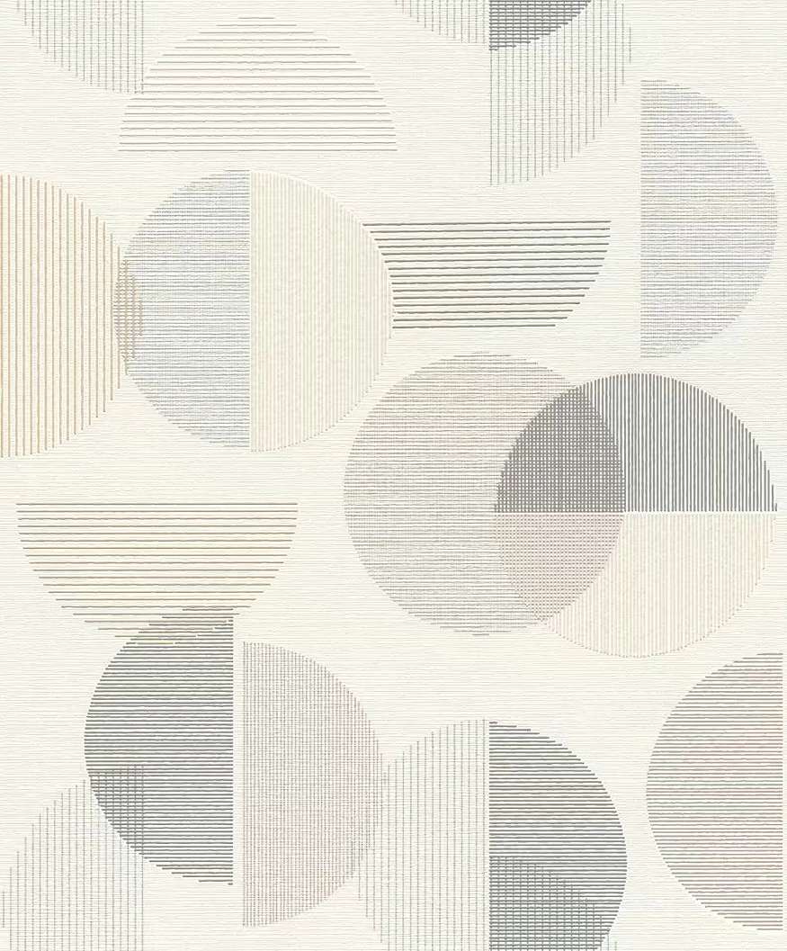 Dekor tapéta geometriai mintával beige és sötétszürke színben