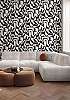 Dekor tapéta geometrikus absztrakt mintával fekete és fehér színben