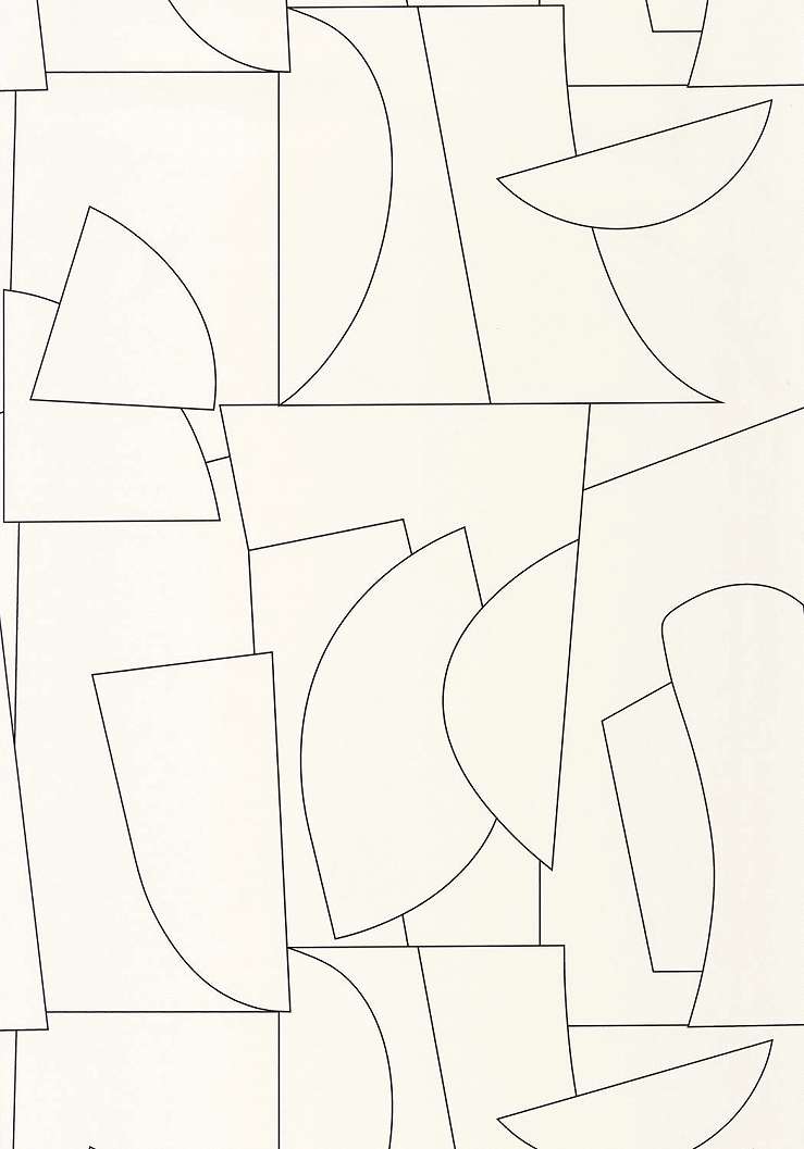 Dekor tapéta geometrikus absztrakt mintával fekete és krém színben