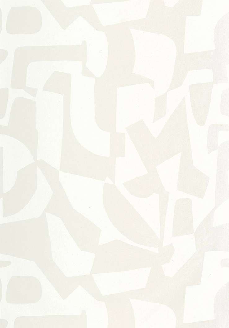 Dekor tapéta geometrikus absztrakt mintával törtfehér és krém színben