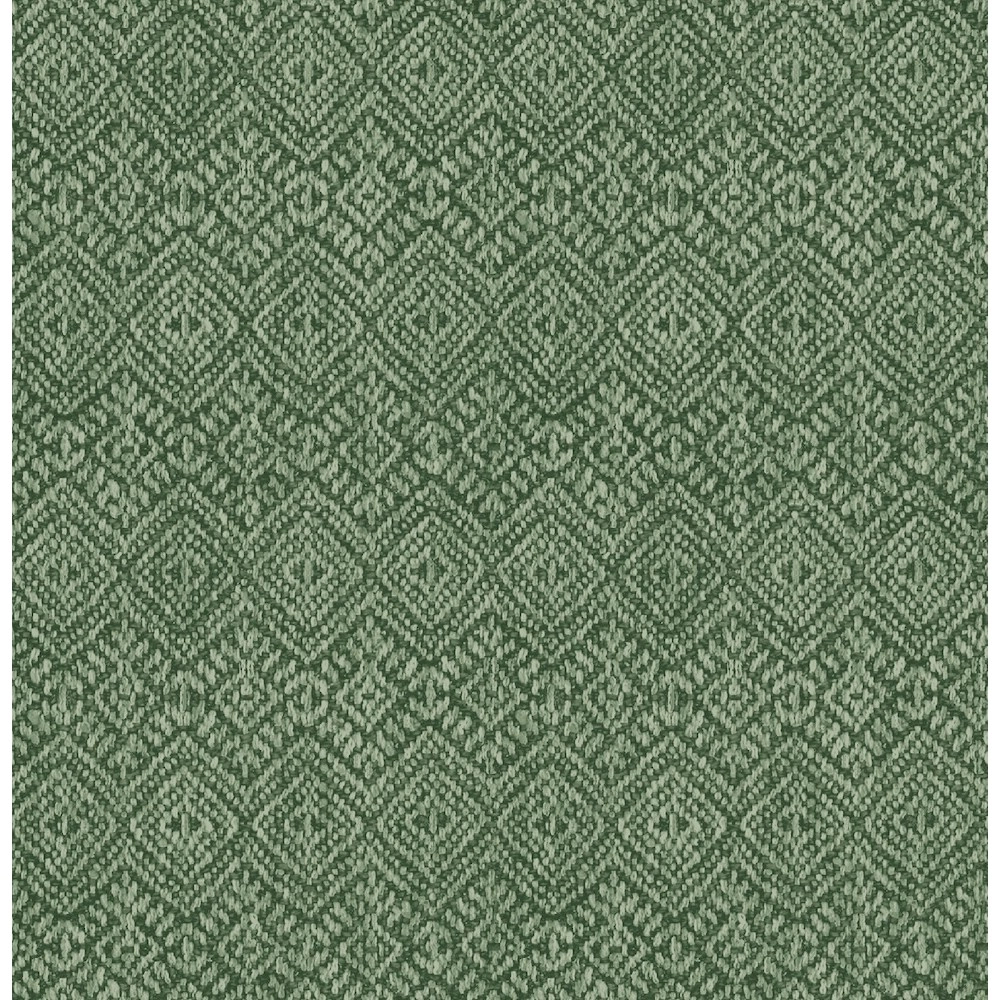 Dekor tapéta geometrikus folk szőttes mintával zöld színben