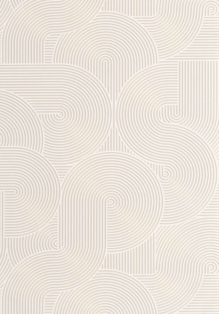 Dekor tapéta geometrikus íves szövet mintával fehér és krém színben