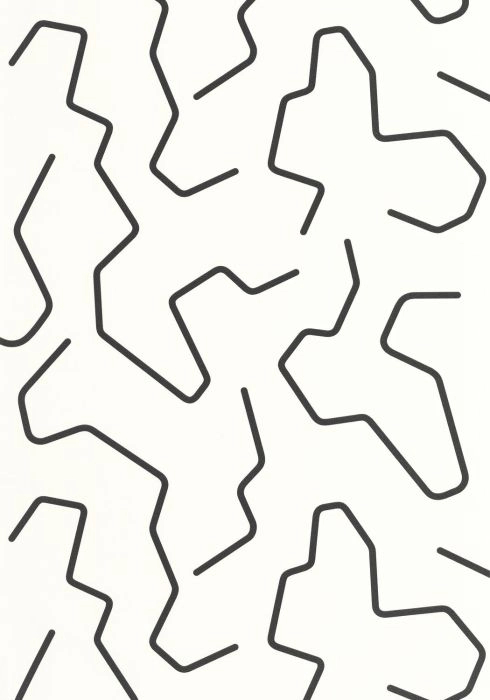 Dekor tapéta geometrikus labirintus mintával fekete és fehér színben