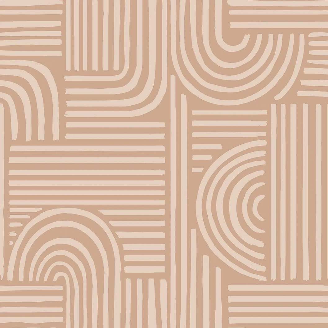 Dekor tapéta geometrikus mintás terrakotta beige színben