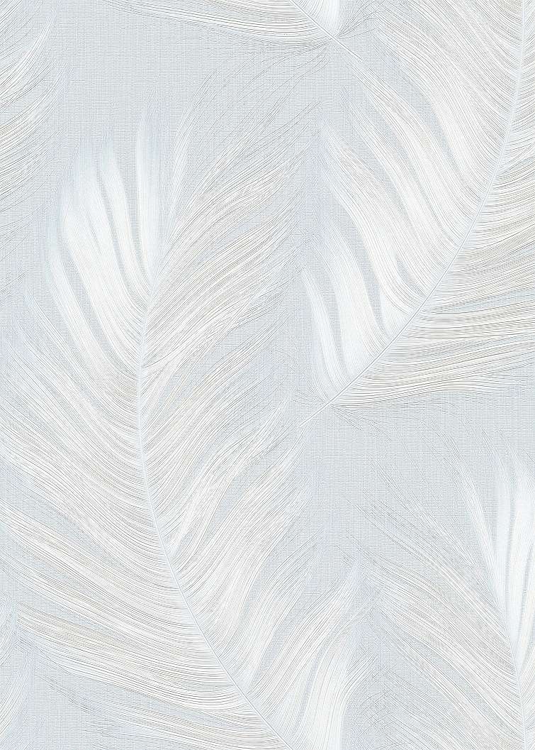 Dekor tapéta halványkék pálmalevél mintával