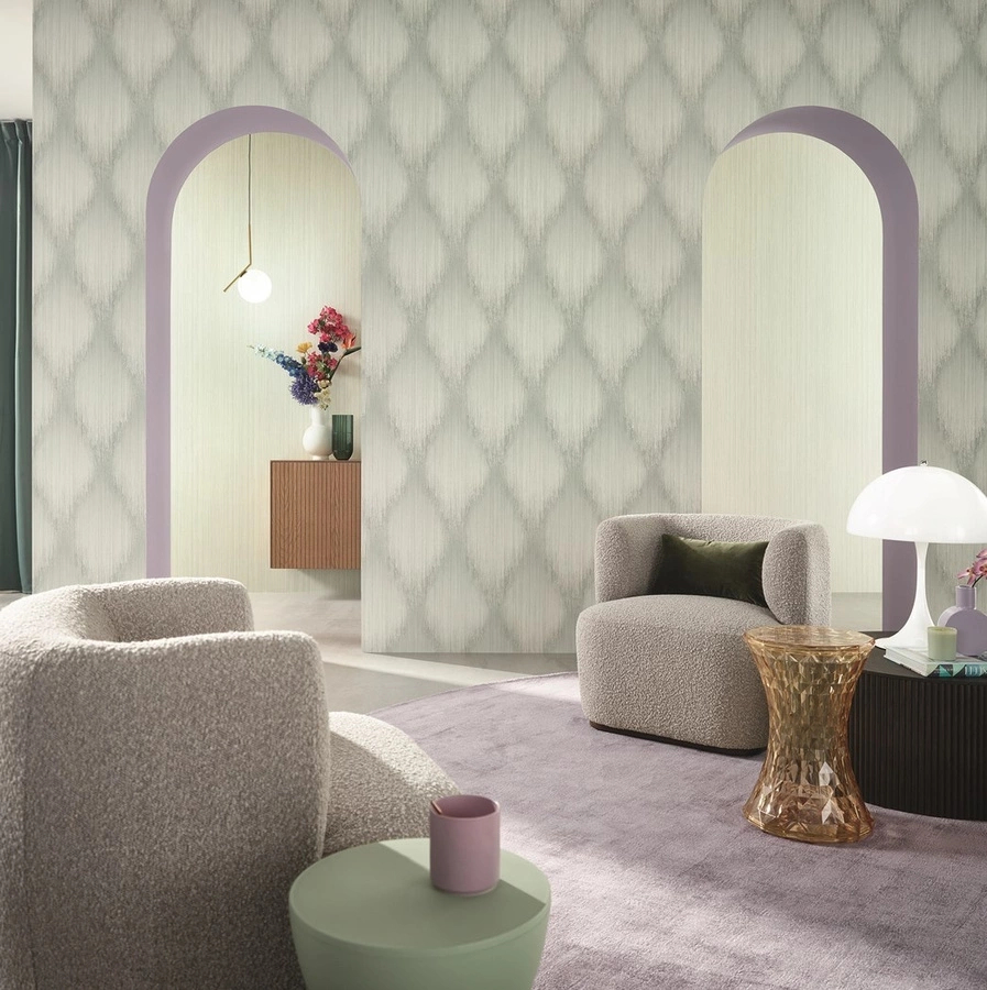 Dekor tapéta halványzöld elegáns geometrikus mintával