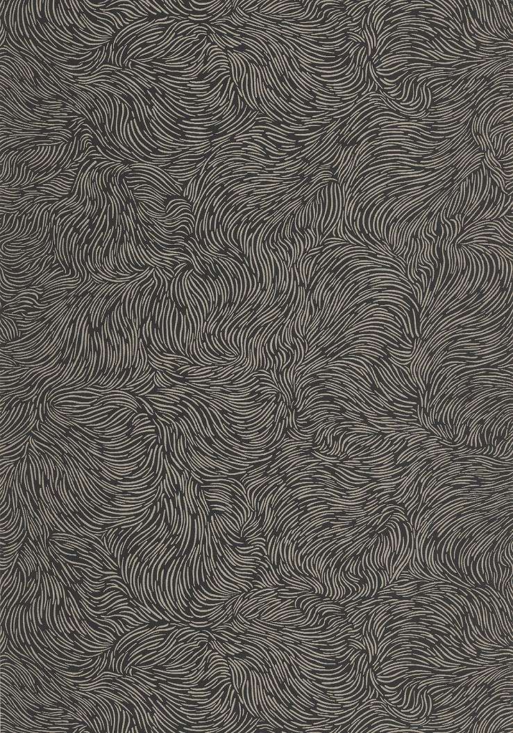 Dekor tapéta hullám mintával fémes arany és fekete színben