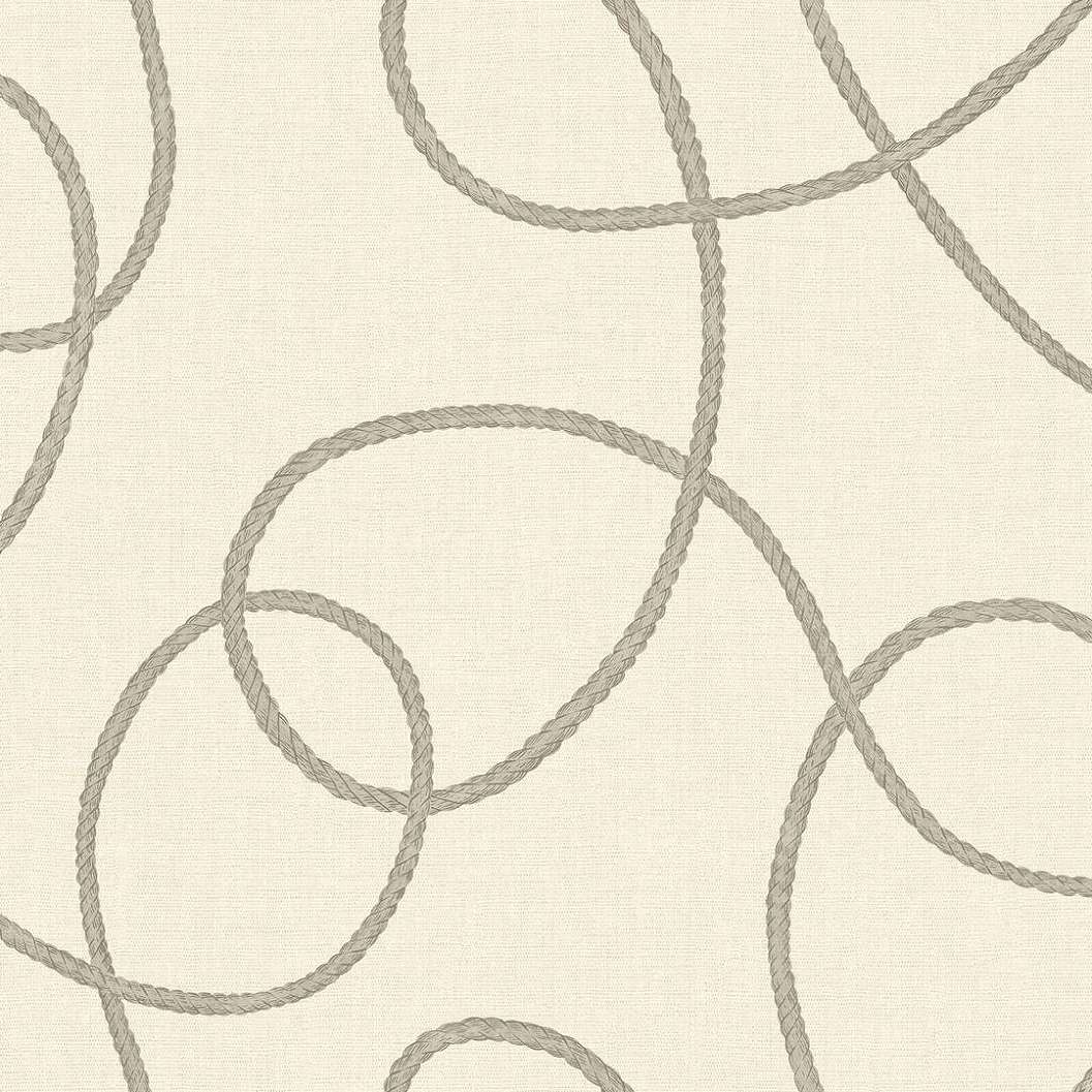Dekor tapéta kanyargó kötél mintával törtfehér színben