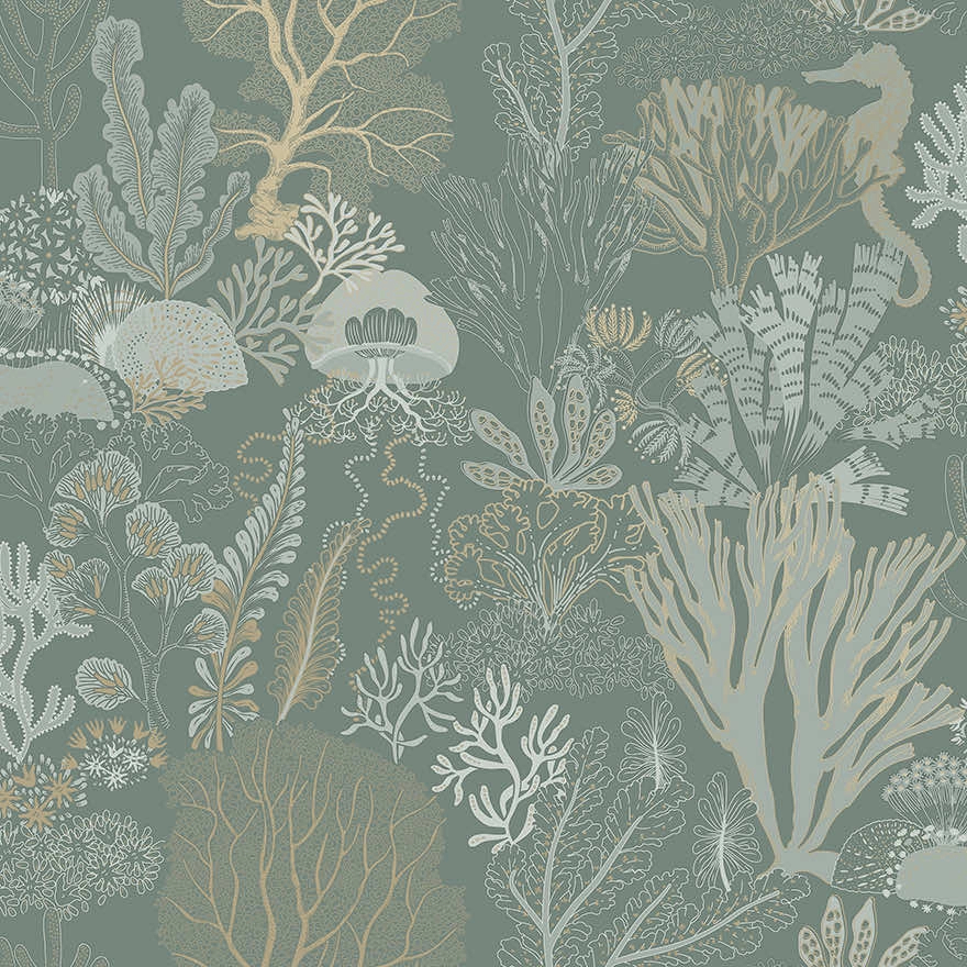 Dekor tapéta kék meduza tengeri elővilág mintával