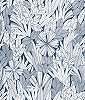 Dekor tapéta kék színű vintage rajzolt virág mintával