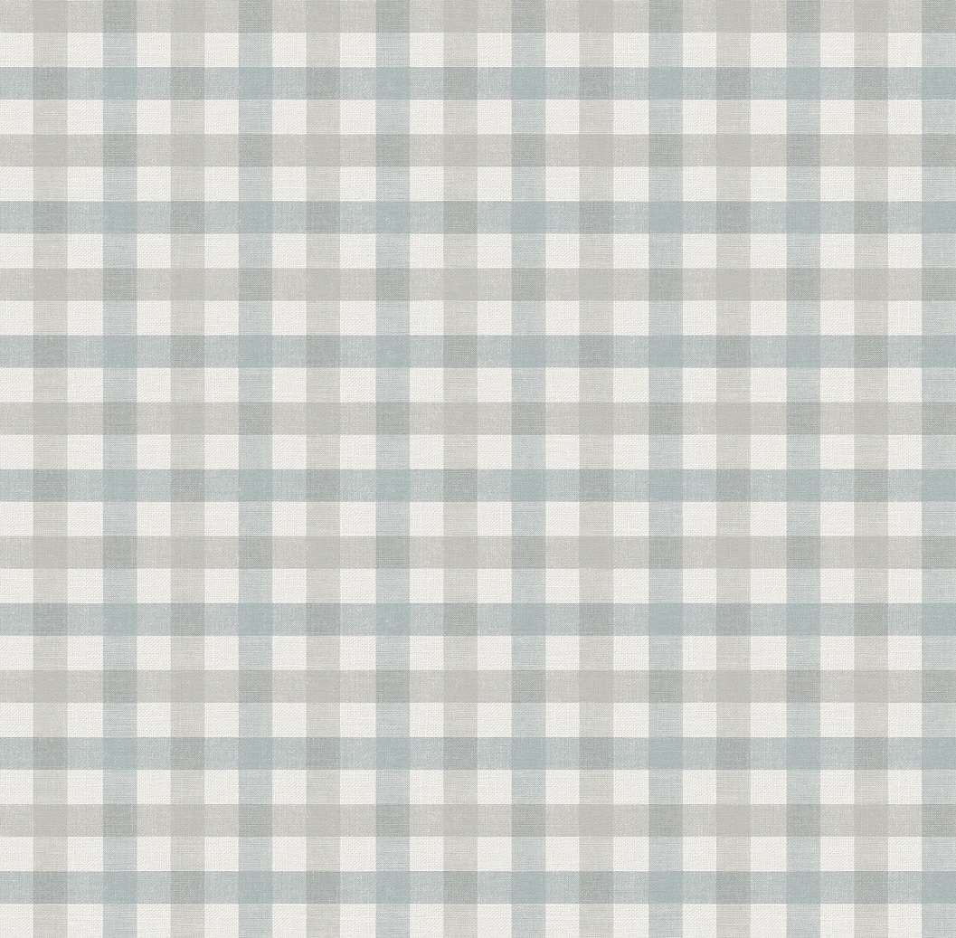 Dekor tapéta keresztbecsíkos mintával kék-szürke színben