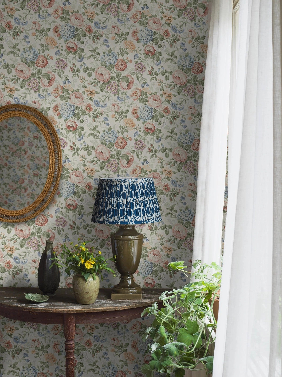 Dekor tapéta klasszikus hortenzia virág mintával