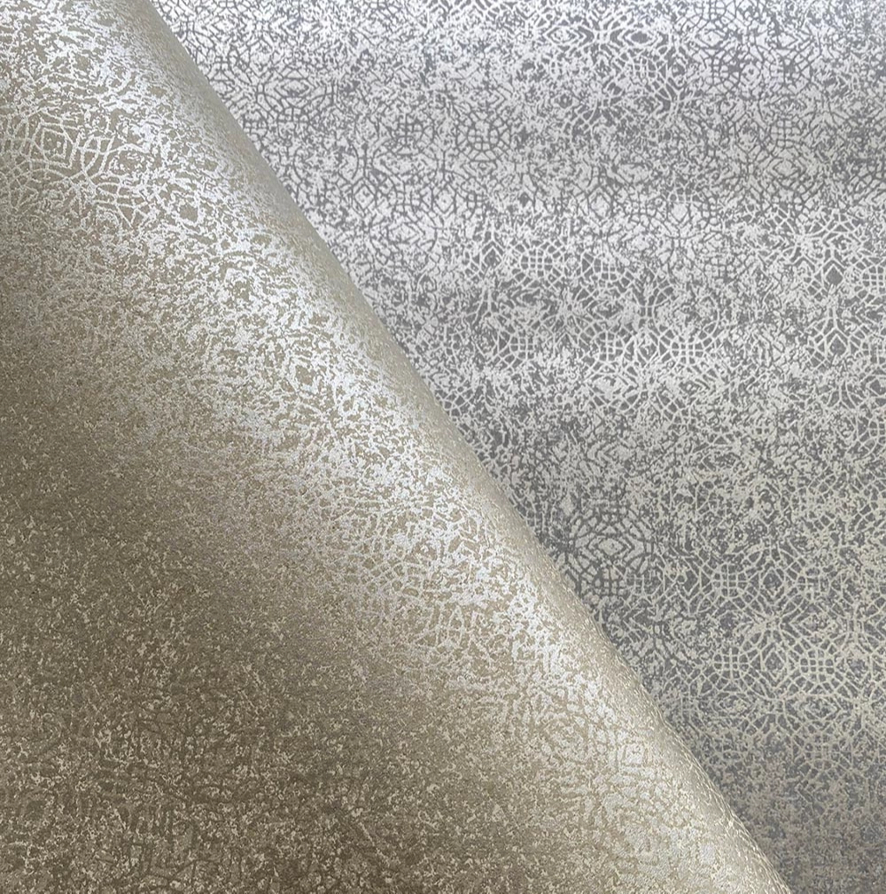 Dekor tapéta koptatott geomertiai mintás tapéta fényes arany és beige színben