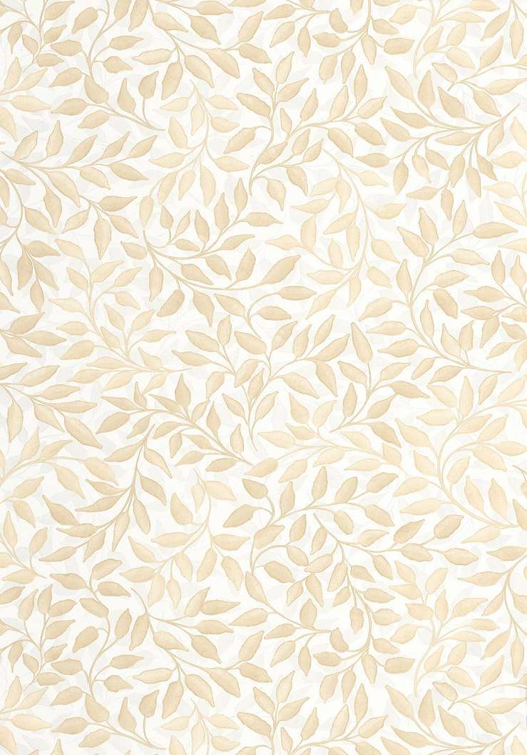 Dekor tapéta levél mintával fényes gyöngyház és beige színben