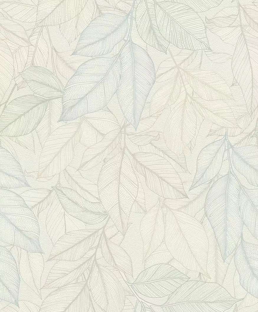 Dekor tapéta levél mintával zöld és selyemfényű ezüst színben