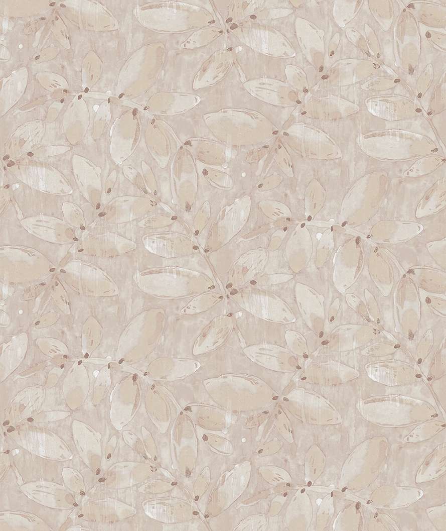 Dekor tapéta leveles faág mintával beige és barna színben