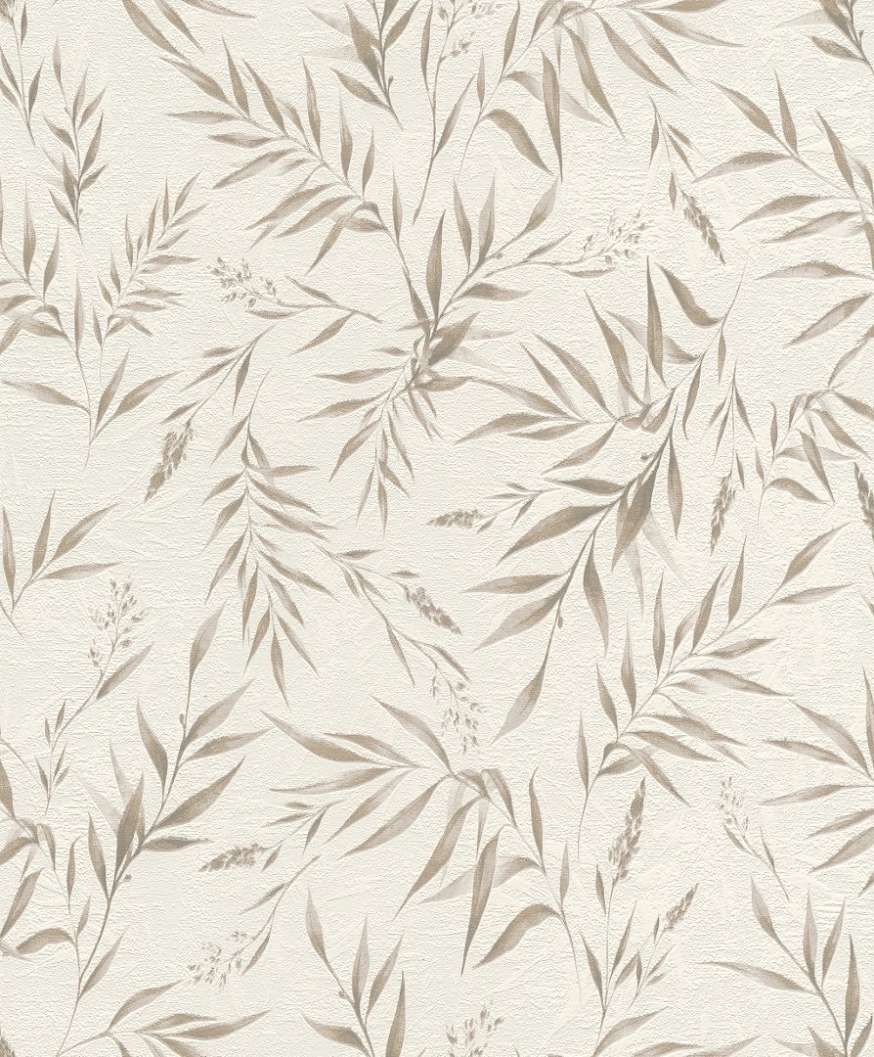 Dekor tapéta leveles mintával fényes arany és ezüst színben