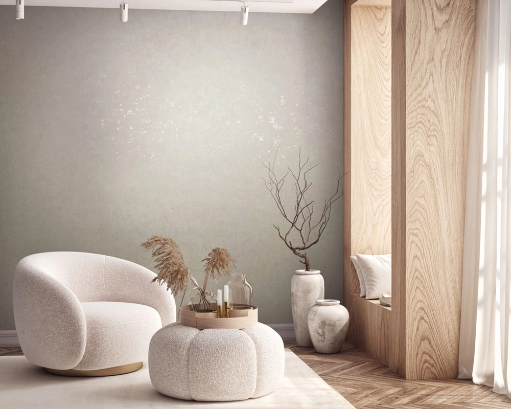 Dekor tapéta loft kőhatású mintával krém színben