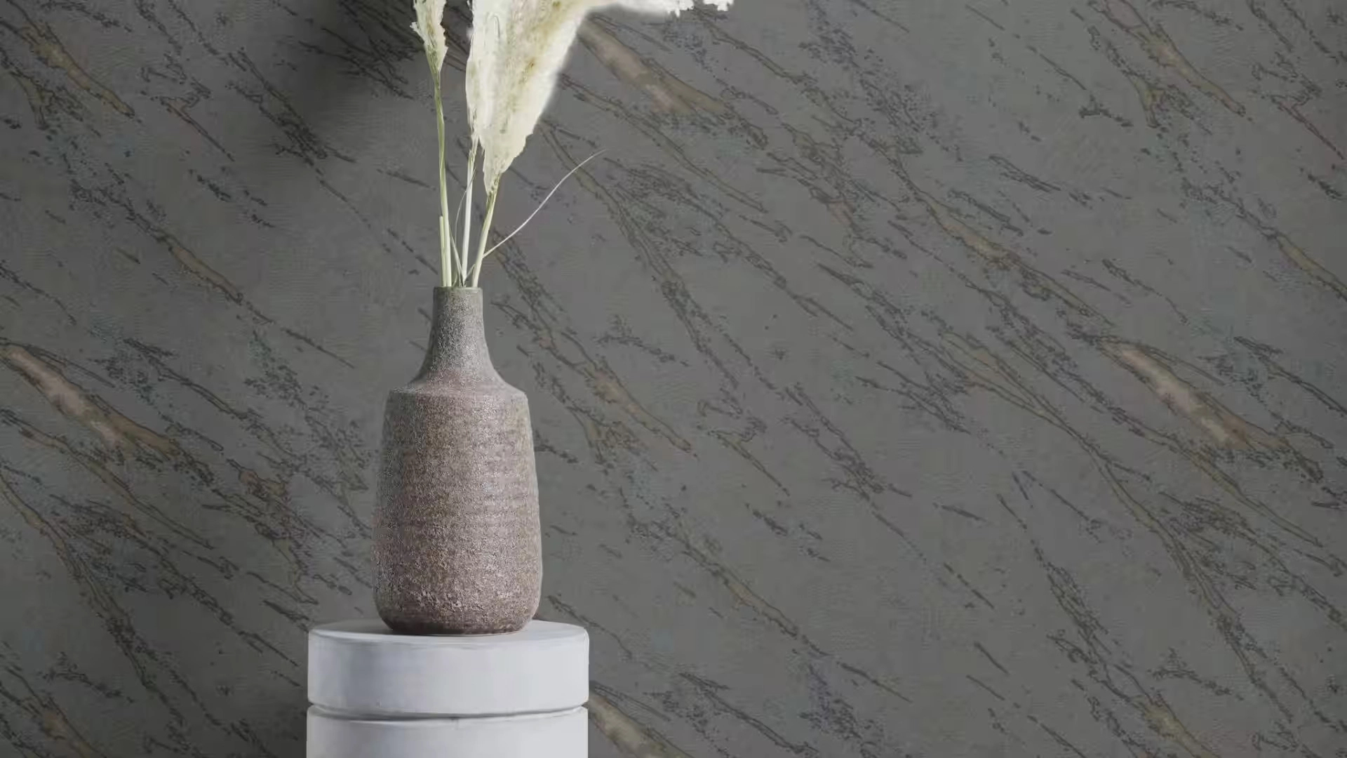 Dekor tapéta márvány mintával sötétszürke és metálos arany színben